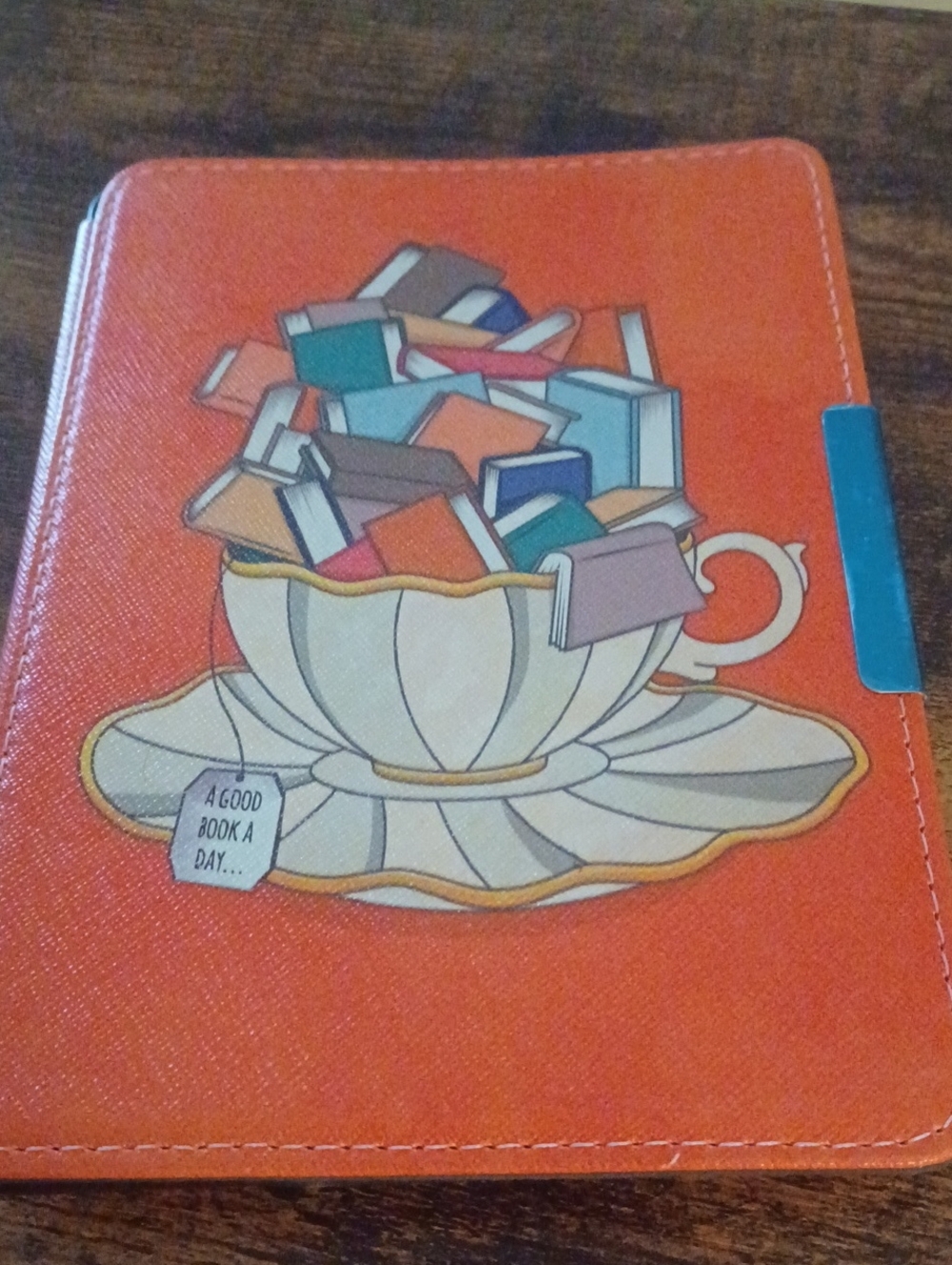Tablet Case Orange Book Teacup Device Holder Magnetic Closure